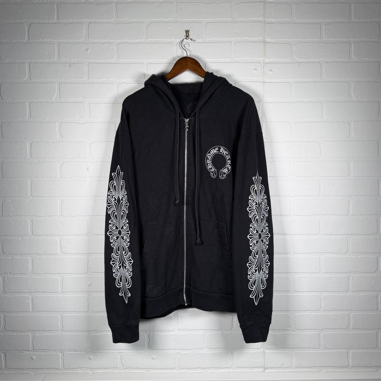 Chrome Hearts Floral Horseshoe Zip Up Hoodie