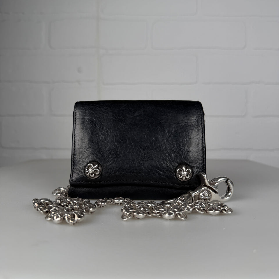 Chrome Hearts 26 Link Star Ball Wallet Chain & Fleur Button Trifold Wallet