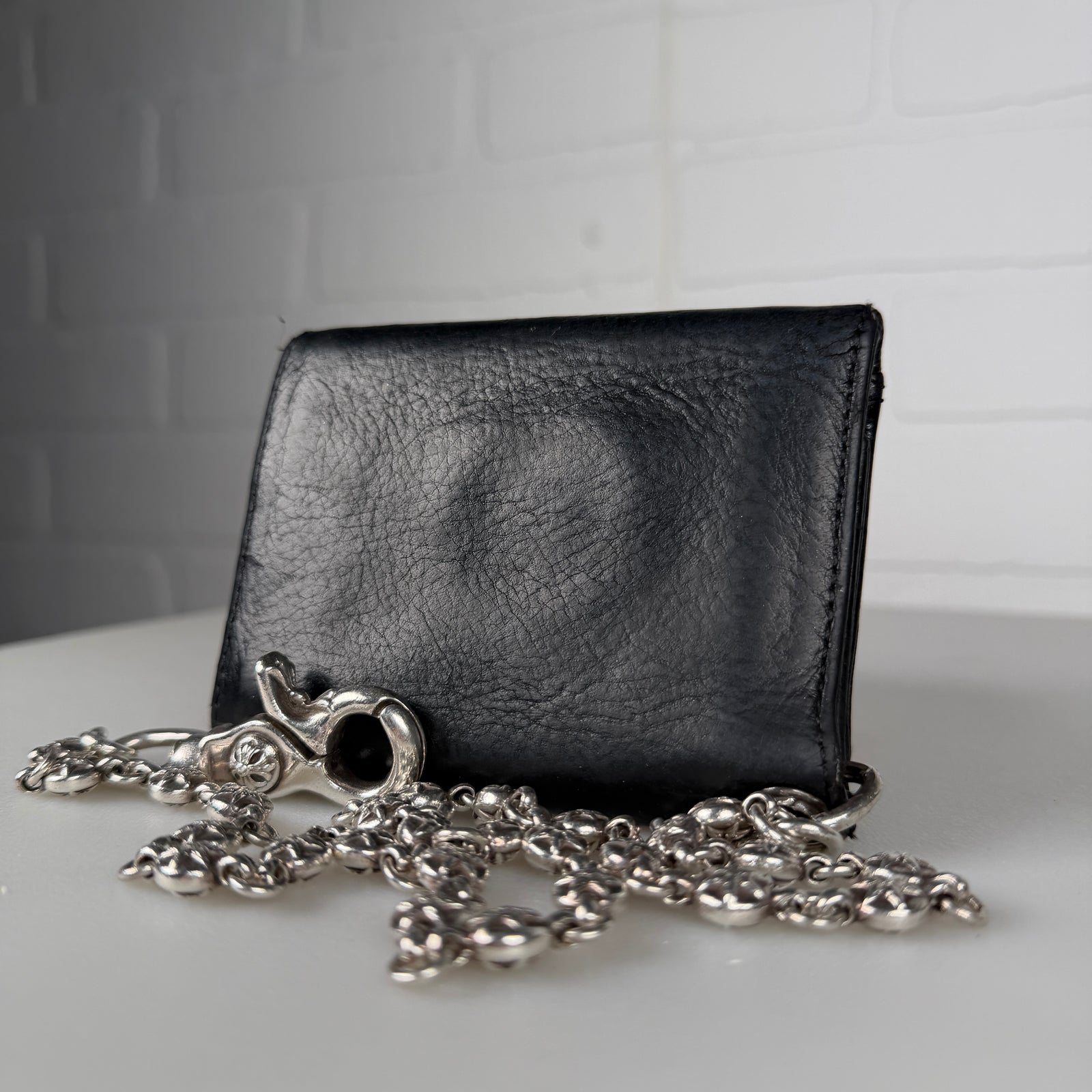 Chrome Hearts 26 Link Star Ball Wallet Chain & Fleur Button Trifold Wallet