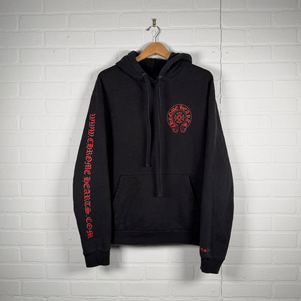Chrome Hearts Online Exclusive Red Horseshoe Hoodie