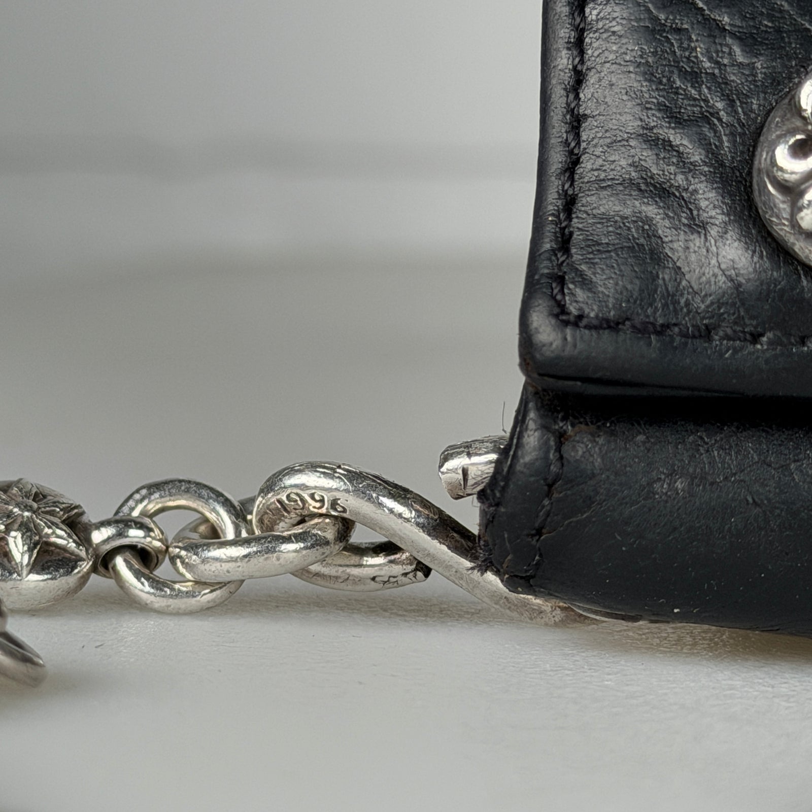 Chrome Hearts 26 Link Star Ball Wallet Chain & Fleur Button Trifold Wallet