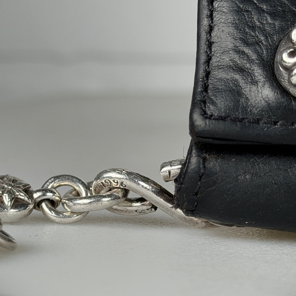 Chrome Hearts 26 Link Star Ball Wallet Chain & Fleur Button Trifold Wallet
