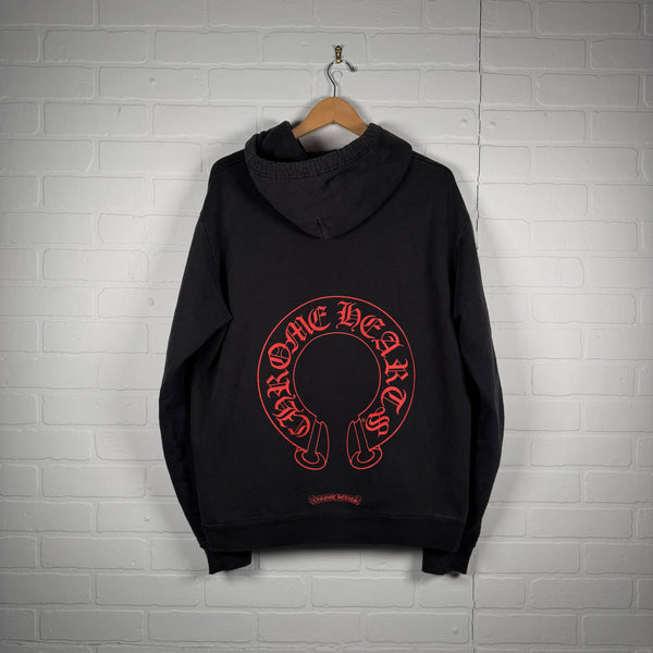 Chrome Hearts Online Exclusive Red Horseshoe Hoodie