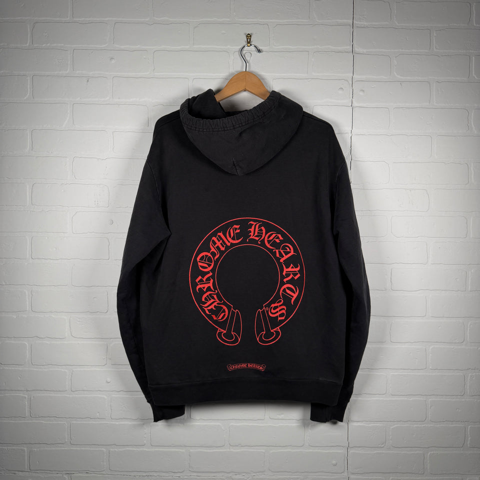 Chrome Hearts Online Exclusive Red Horseshoe Hoodie