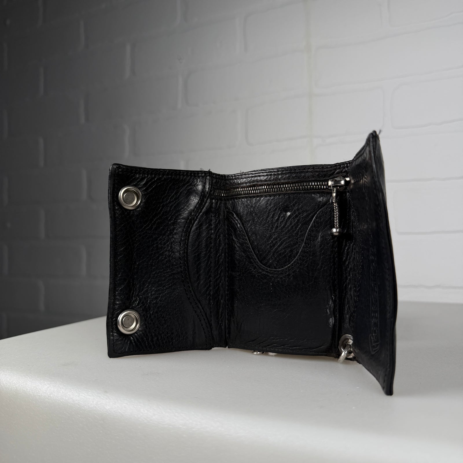 Chrome Hearts 26 Link Star Ball Wallet Chain & Fleur Button Trifold Wallet