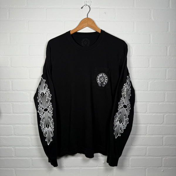 Chrome Hearts Miami Exclusive Floral Horseshoe Long Sleeve