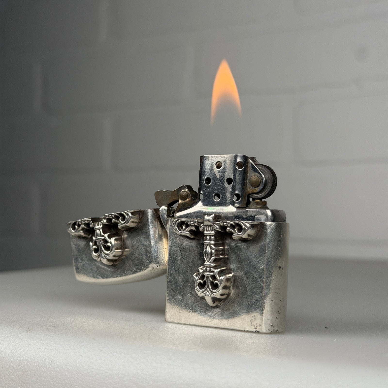 Chrome Hearts Filigree Cross Zippo Lighter