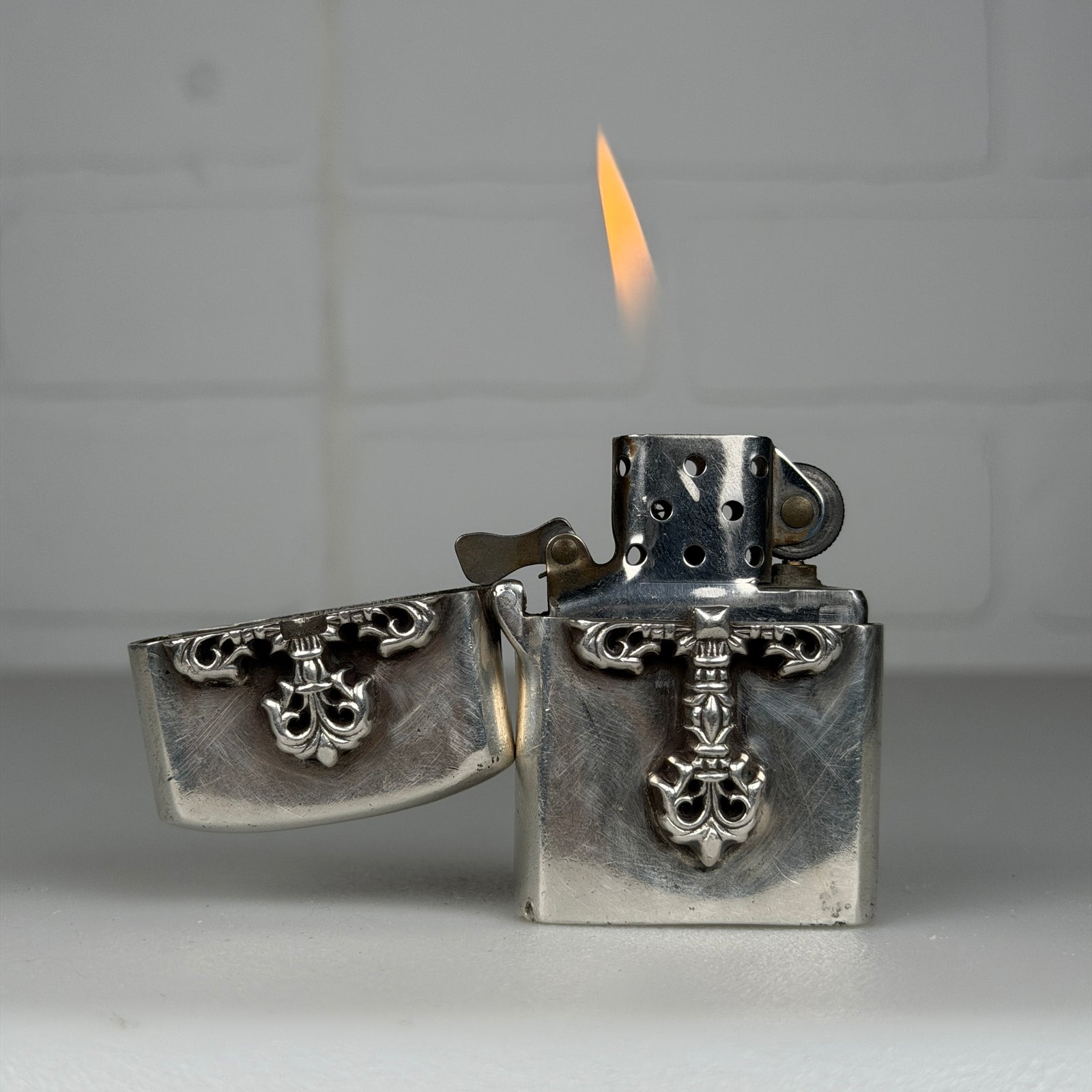 Chrome Hearts Filigree Cross Zippo Lighter