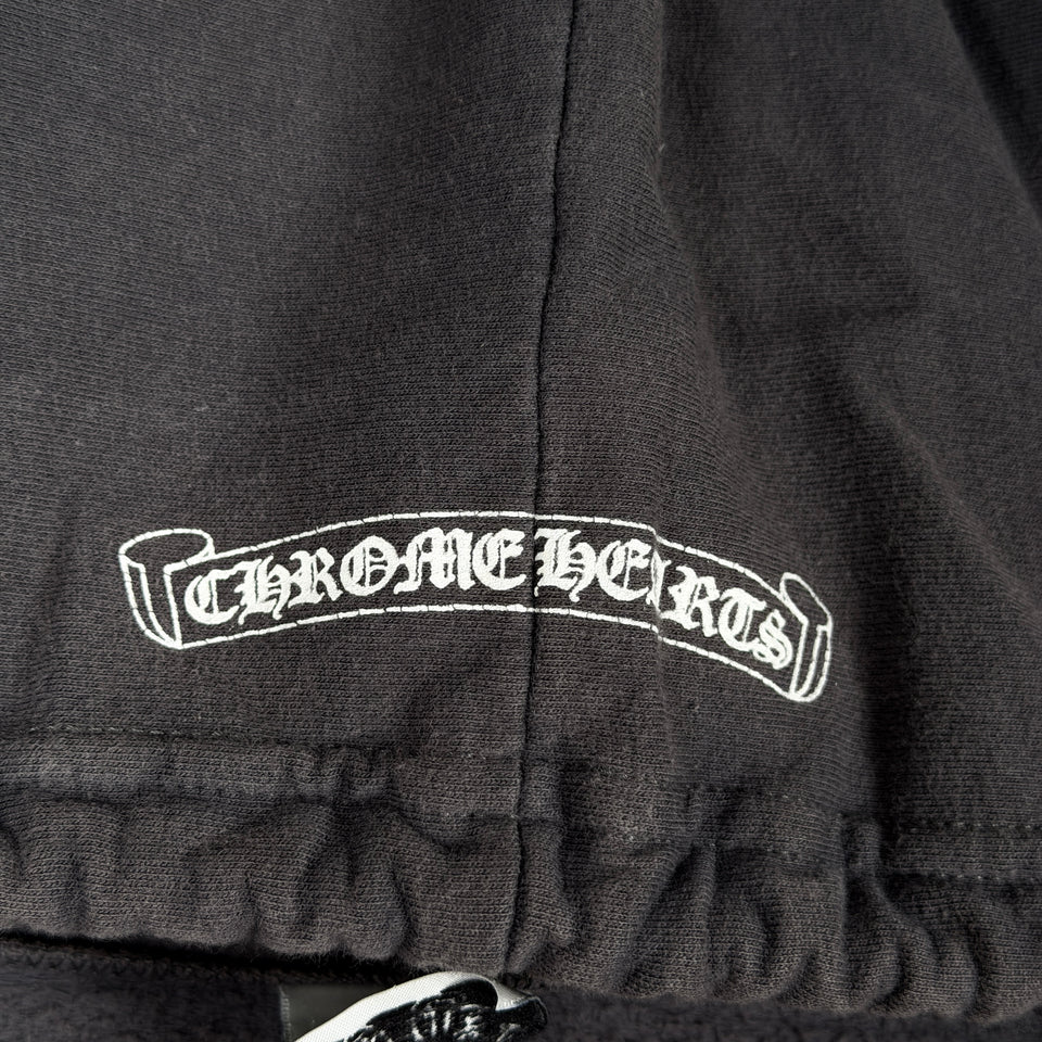 Chrome Hearts Vintage Floral Scroll Logo Zip Up Hoodie