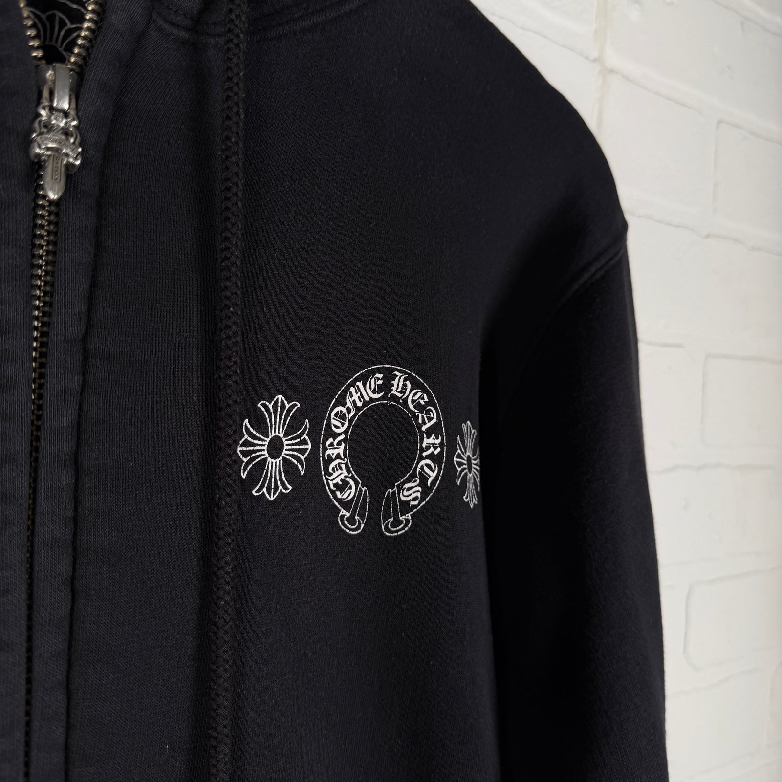 Chrome Hearts Vintage Thermal Horseshoe Plus Zip Up Hoodie
