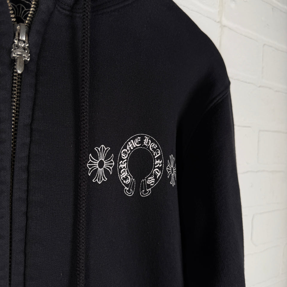 Chrome Hearts Vintage Thermal Horseshoe Plus Zip Up Hoodie