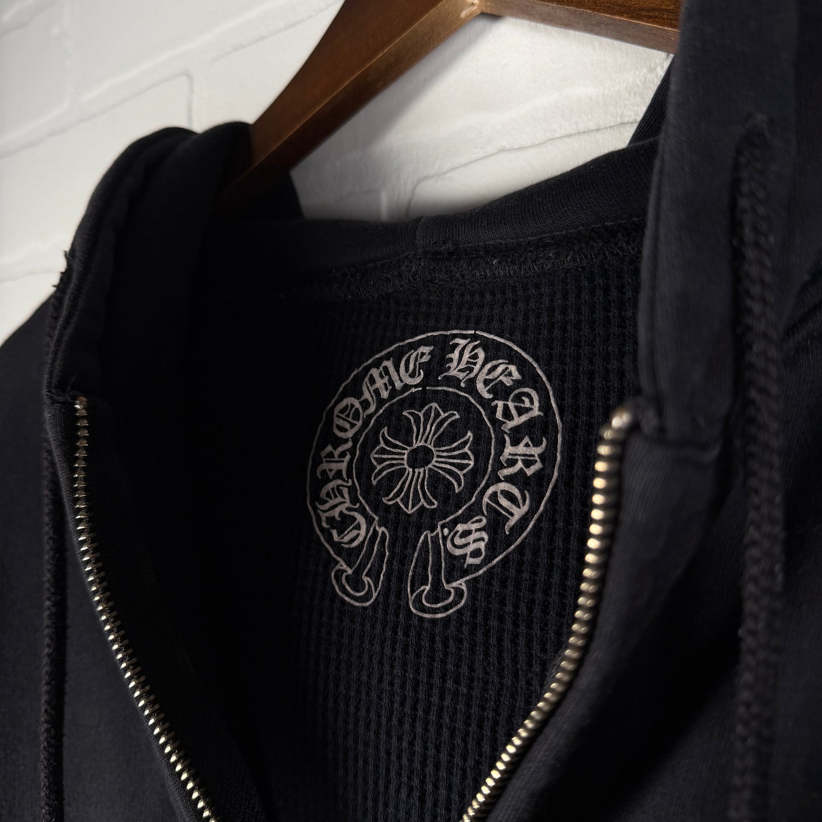 Chrome Hearts Vintage Thermal Horseshoe Plus Zip Up Hoodie