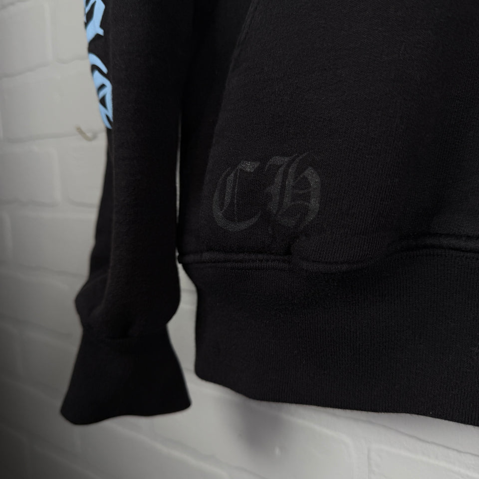 Chrome Hearts Thermal Icey Blue Script Logo Zip Up Hoodie