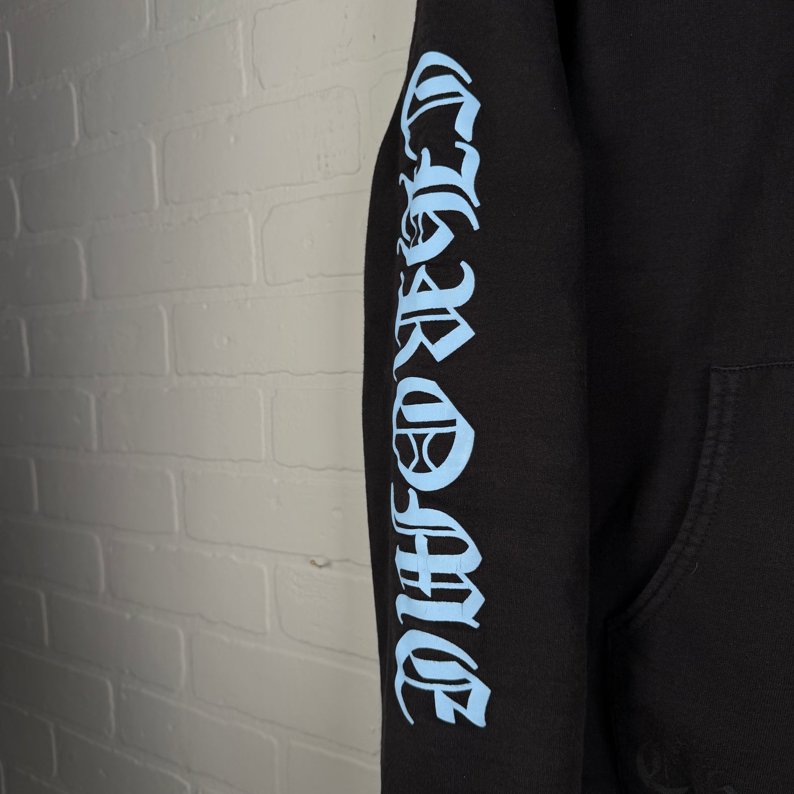 Chrome Hearts Thermal Icey Blue Script Logo Zip Up Hoodie
