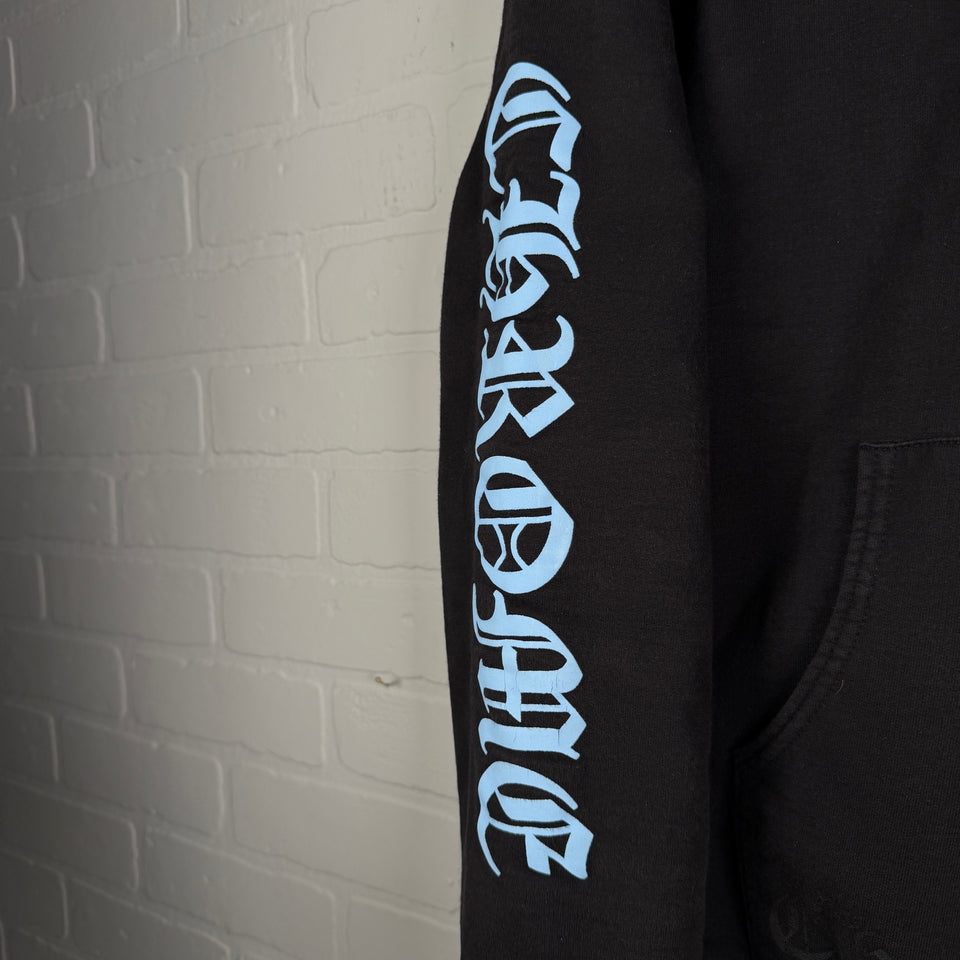 Chrome Hearts Thermal Icey Blue Script Logo Zip Up Hoodie