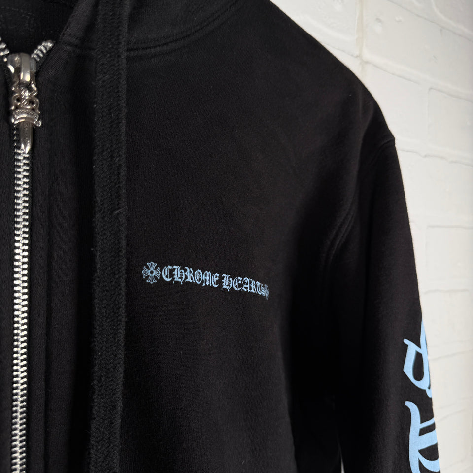 Chrome Hearts Thermal Icey Blue Script Logo Zip Up Hoodie