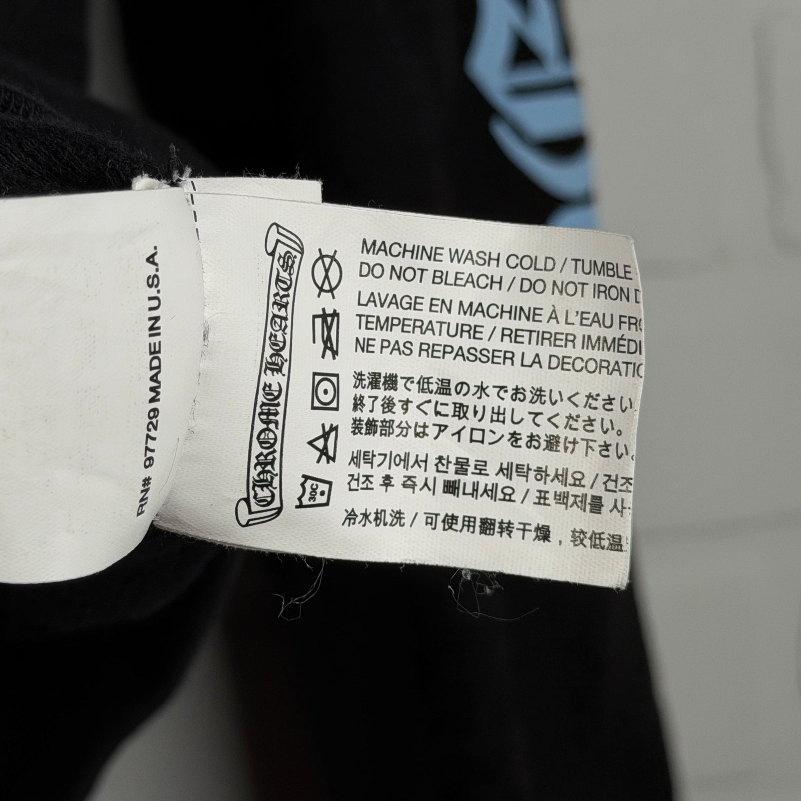 Chrome Hearts Thermal Icey Blue Script Logo Zip Up Hoodie
