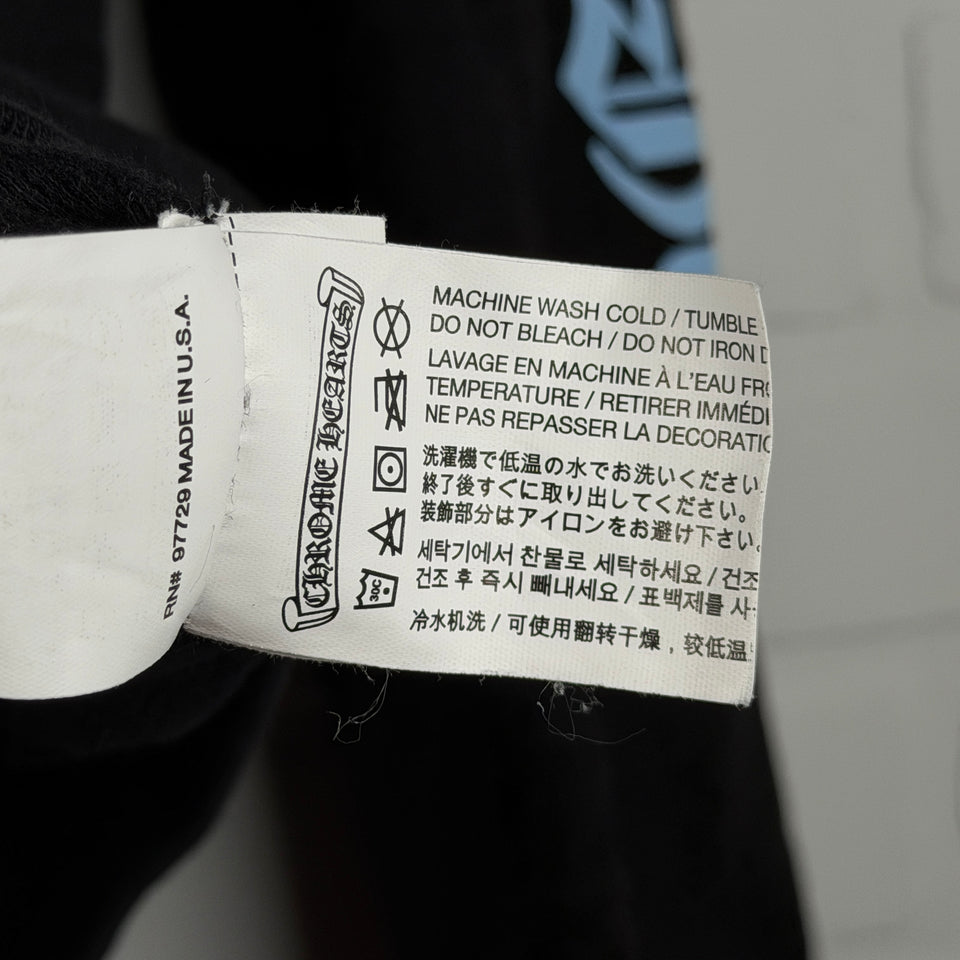 Chrome Hearts Thermal Icey Blue Script Logo Zip Up Hoodie