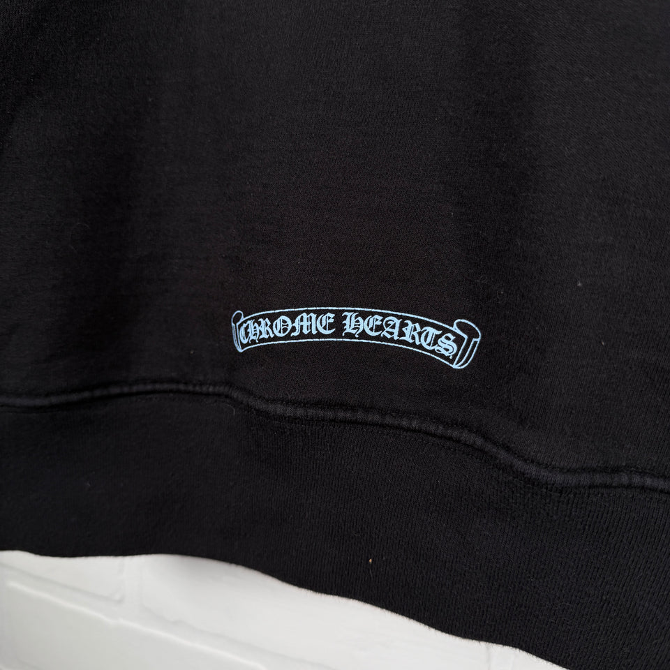 Chrome Hearts Thermal Icey Blue Script Logo Zip Up Hoodie