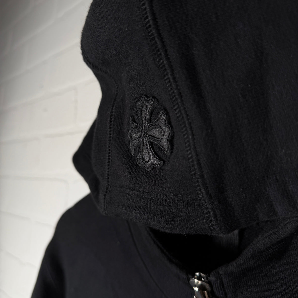 Chrome Hearts Y Not Black Plus Patch Zip Up Hoodie