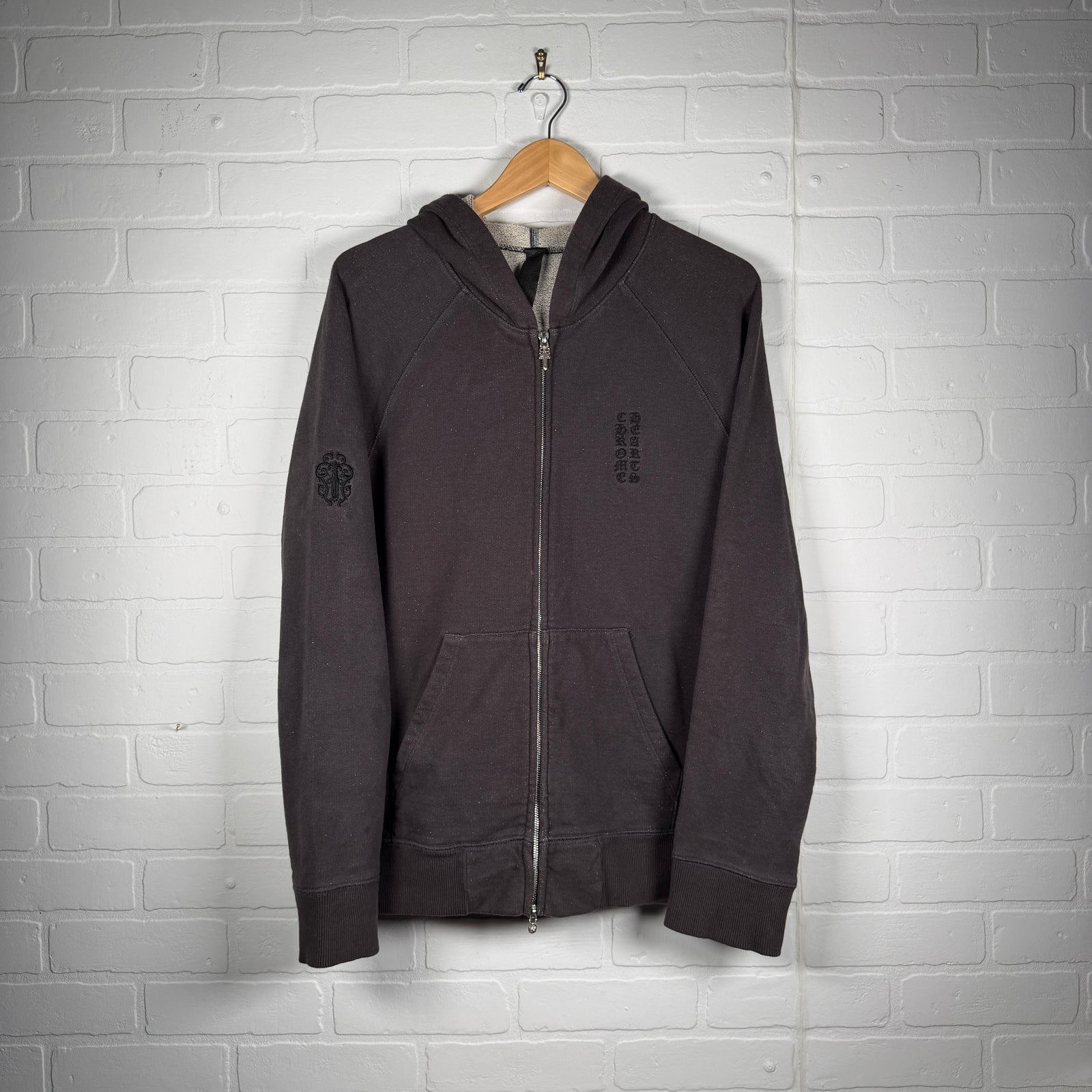 Chrome Hearts Y Not Vine Dagger Embroidered Zip Up Hoodie