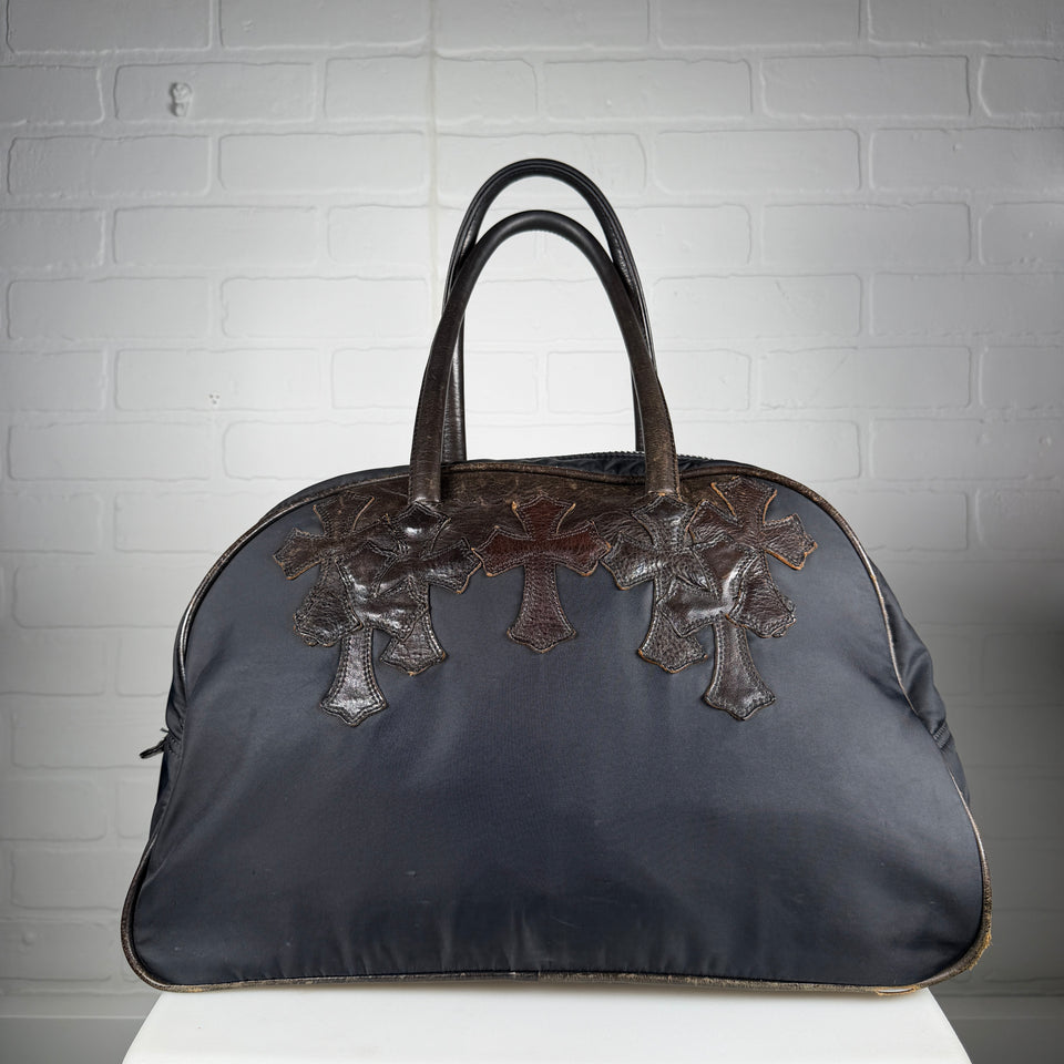 Chrome Hearts Brown Cross Patch Gym Bowling Bag