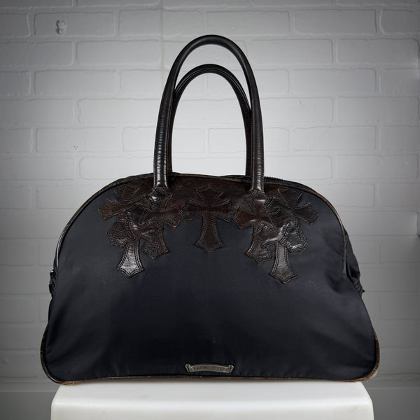 Chrome Hearts Brown Cross Patch Gym Bowling Bag