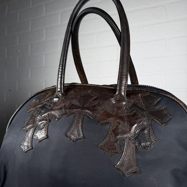 Chrome Hearts Brown Cross Patch Gym Bowling Bag