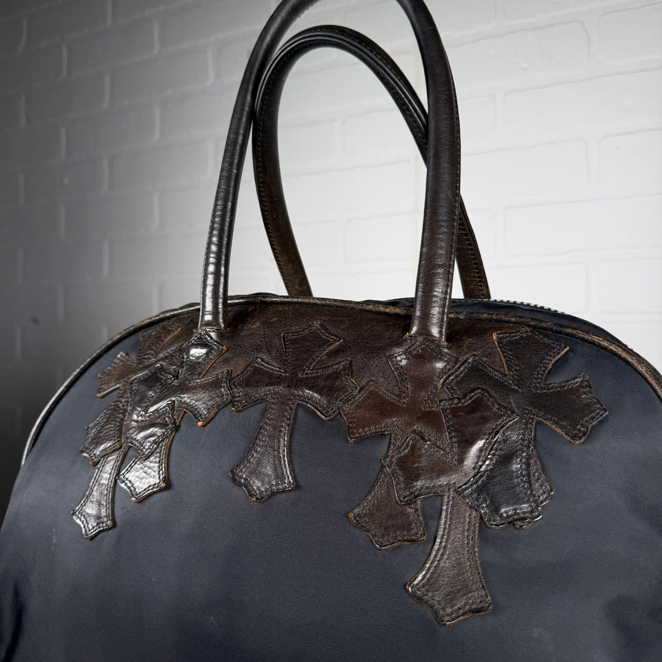 Chrome Hearts Brown Cross Patch Gym Bowling Bag