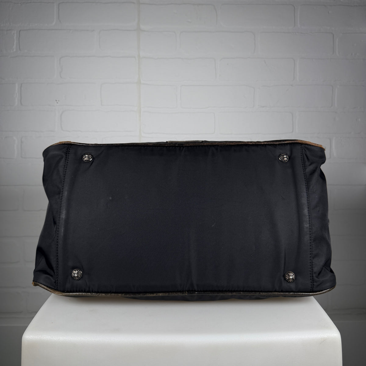 Chrome Hearts Brown Cross Patch Gym Bowling Bag