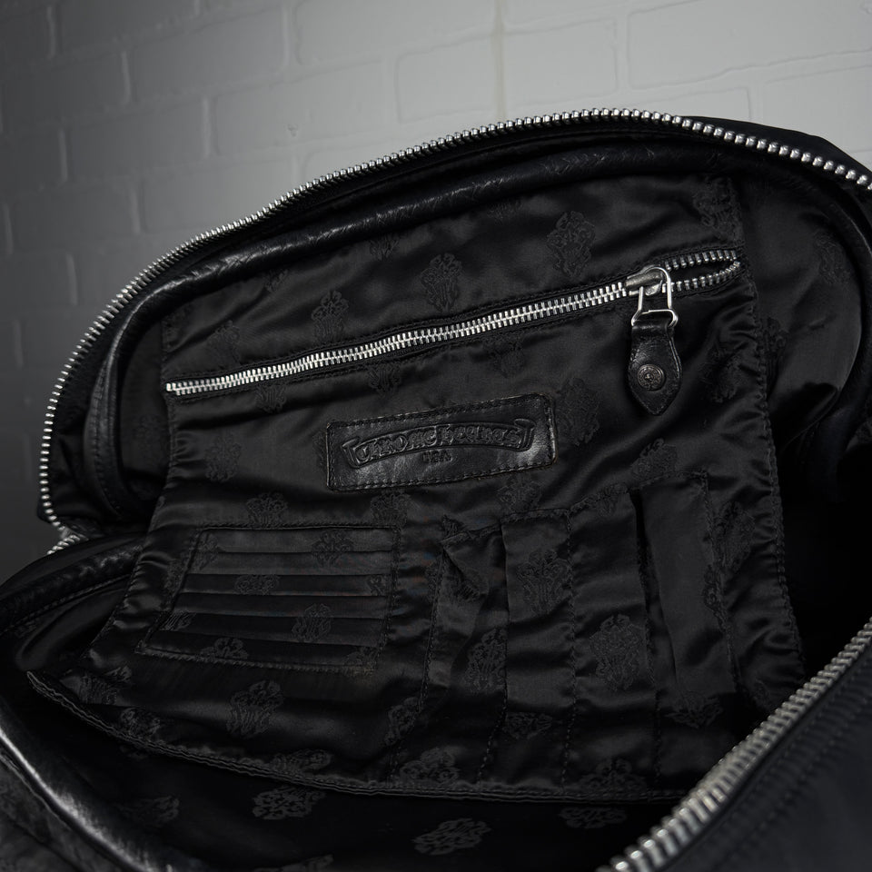 Chrome Hearts Brown Cross Patch Gym Bowling Bag
