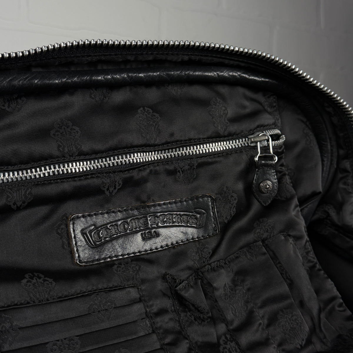 Chrome Hearts Brown Cross Patch Gym Bowling Bag