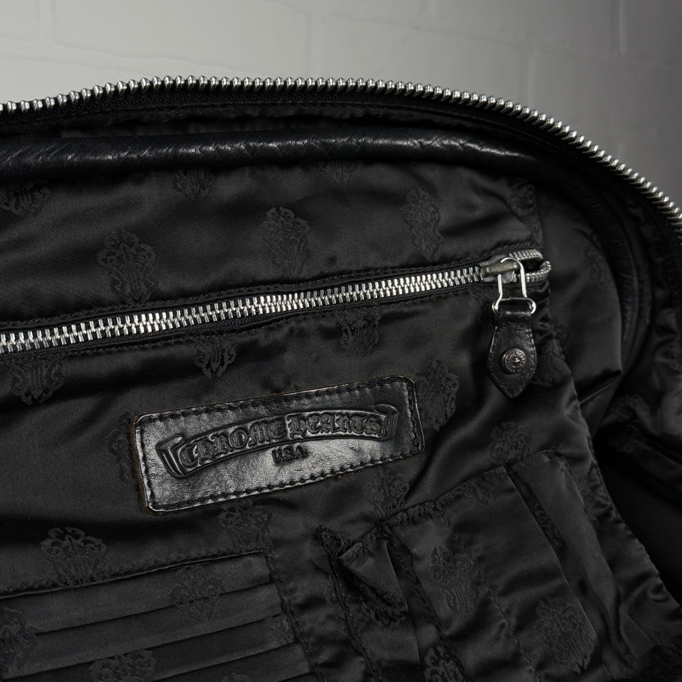 Chrome Hearts Brown Cross Patch Gym Bowling Bag
