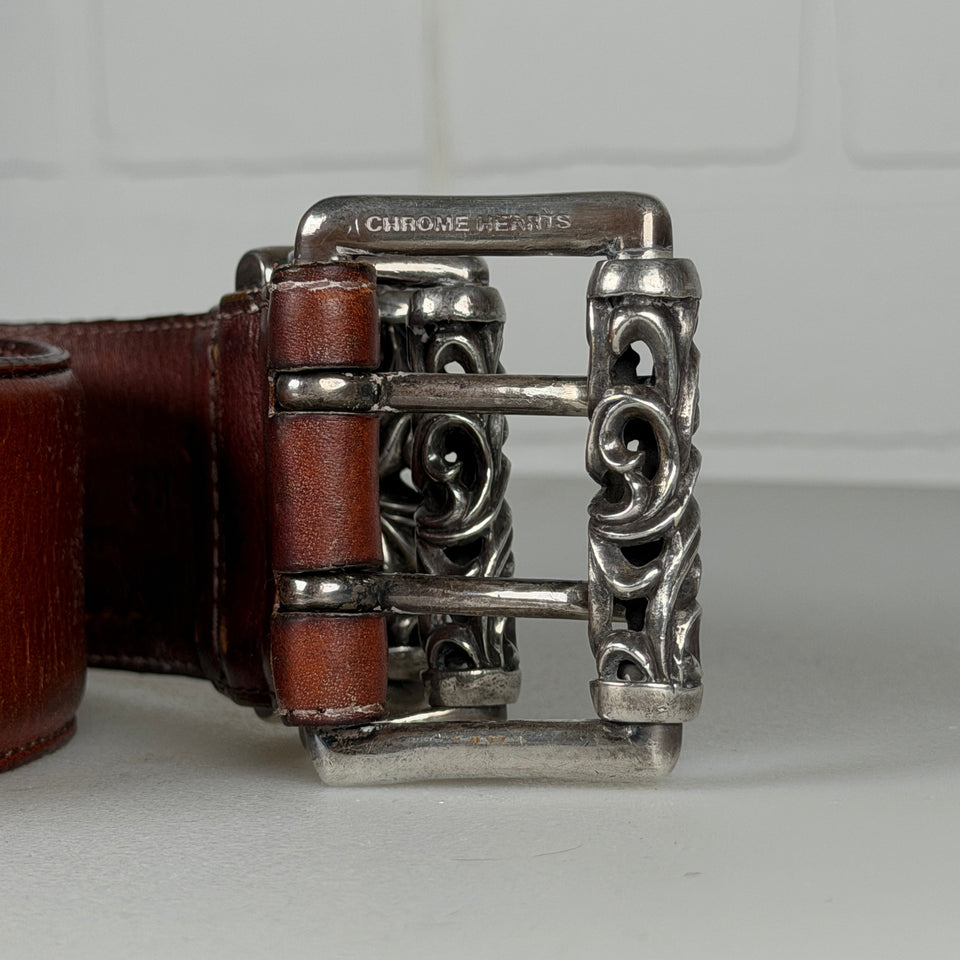 Chrome Hearts Brown Strap Double Roller Belt