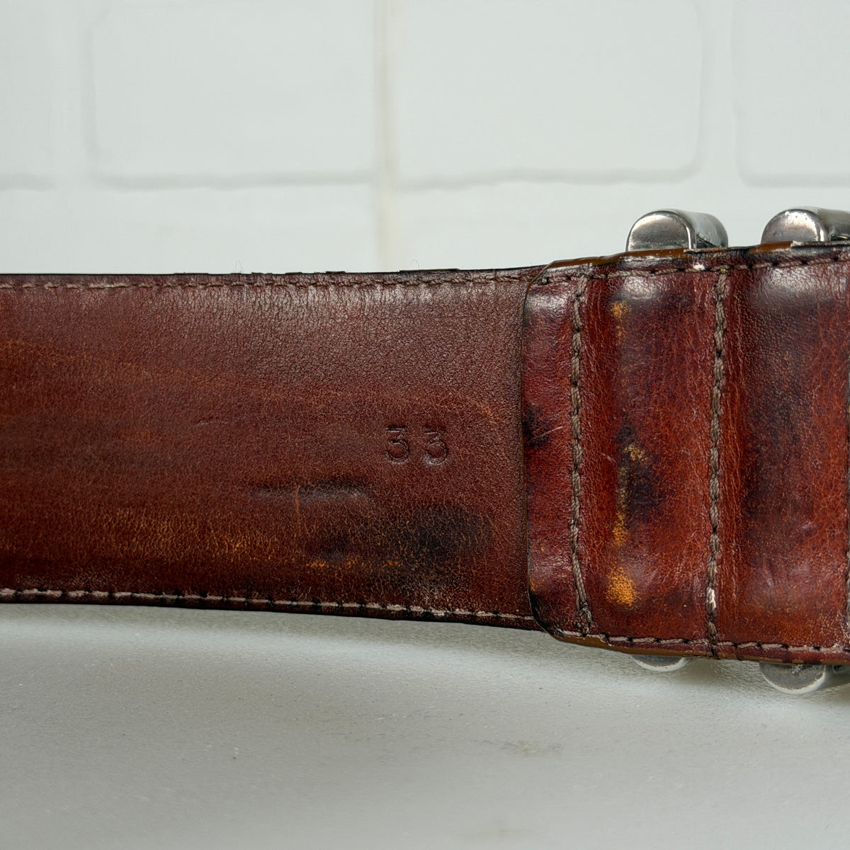 Chrome Hearts Brown Strap Double Roller Belt