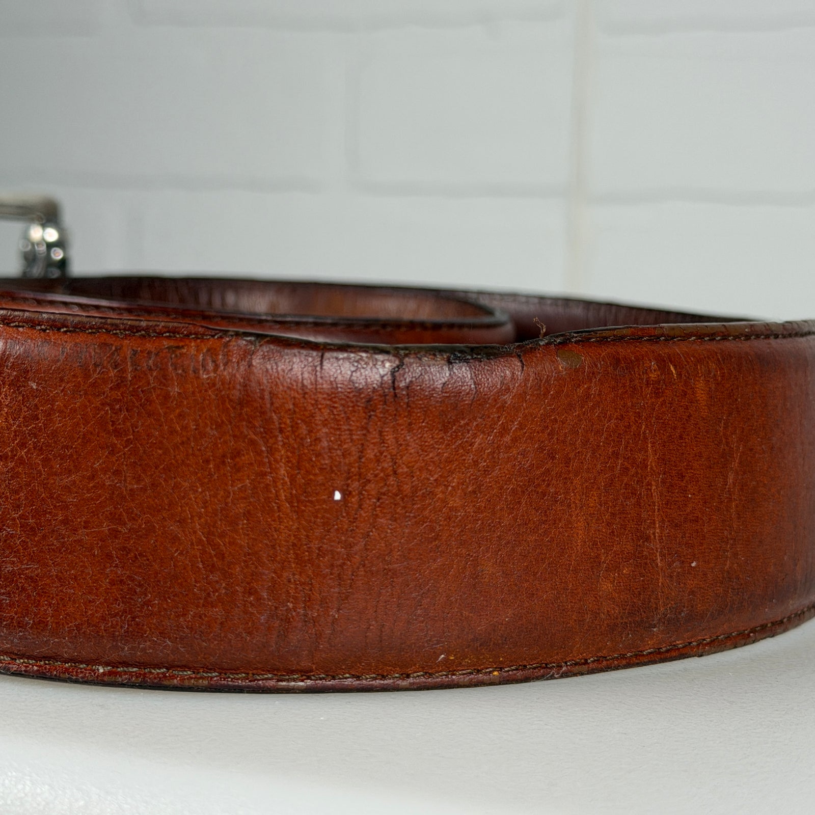 Chrome Hearts Brown Strap Double Roller Belt