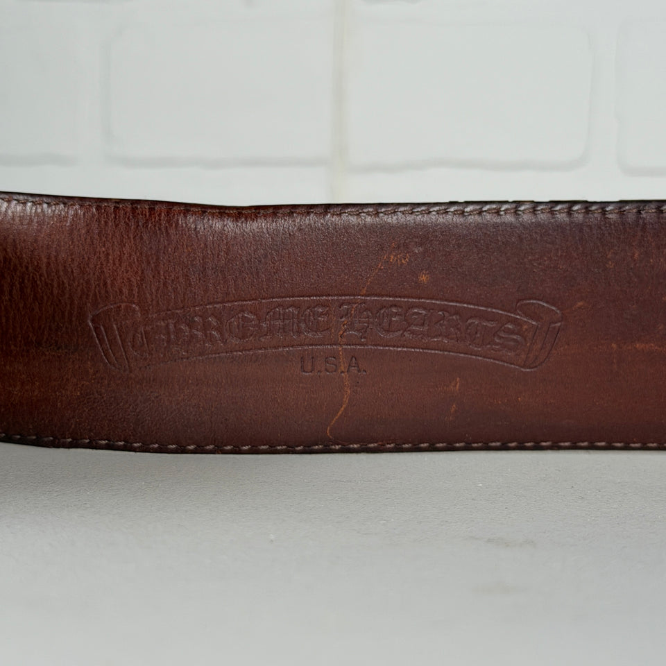 Chrome Hearts Brown Strap Double Roller Belt