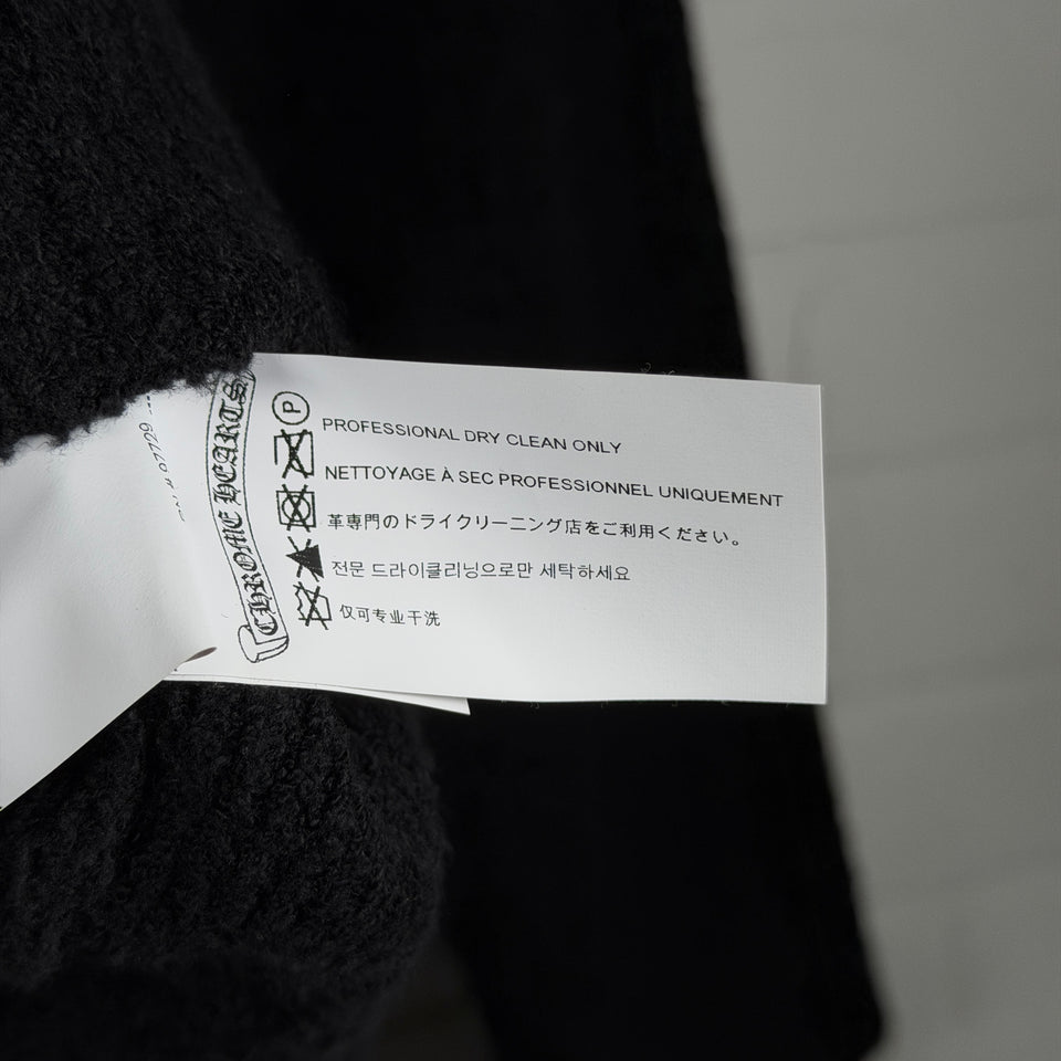 Chrome Hearts Pony Hair Cross Patch Knit Hoodie
