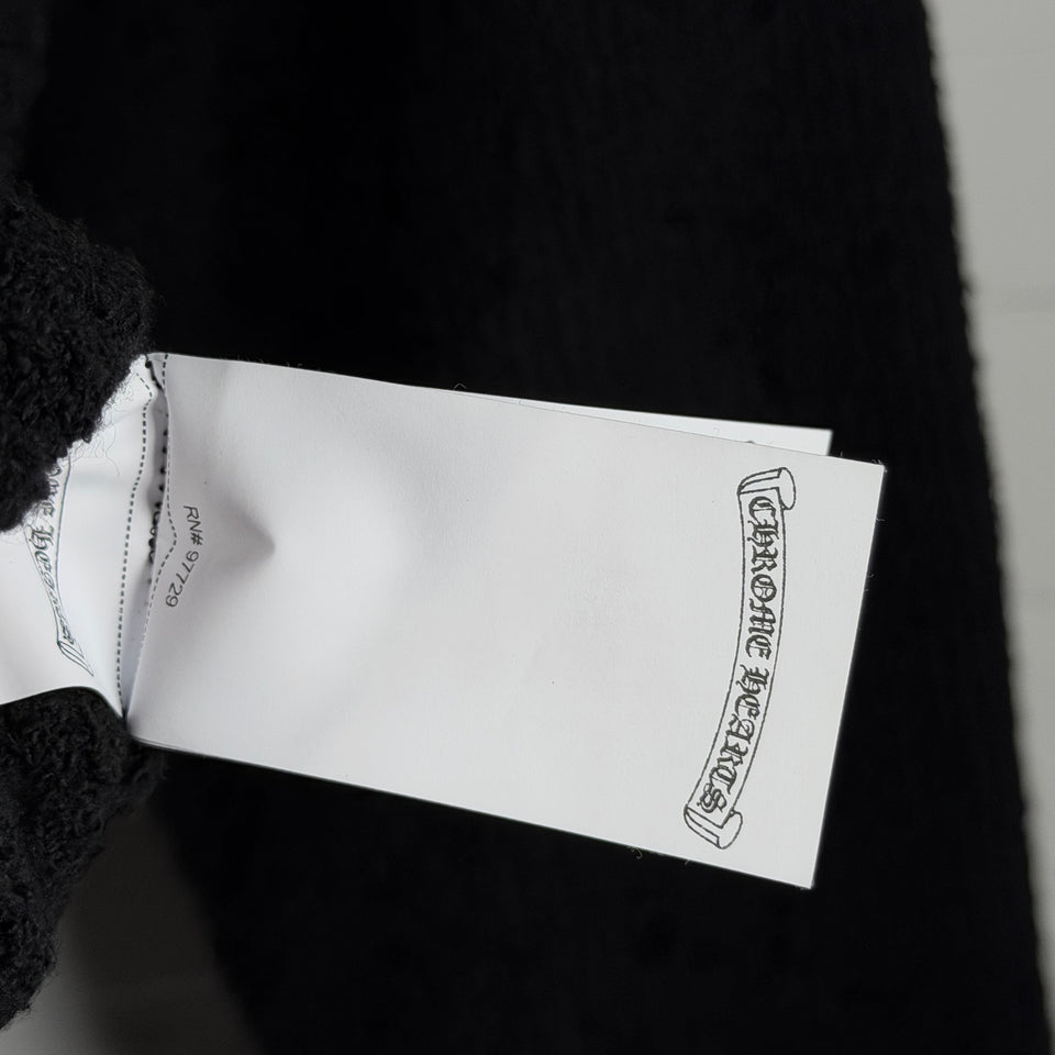 Chrome Hearts Pony Hair Cross Patch Knit Hoodie