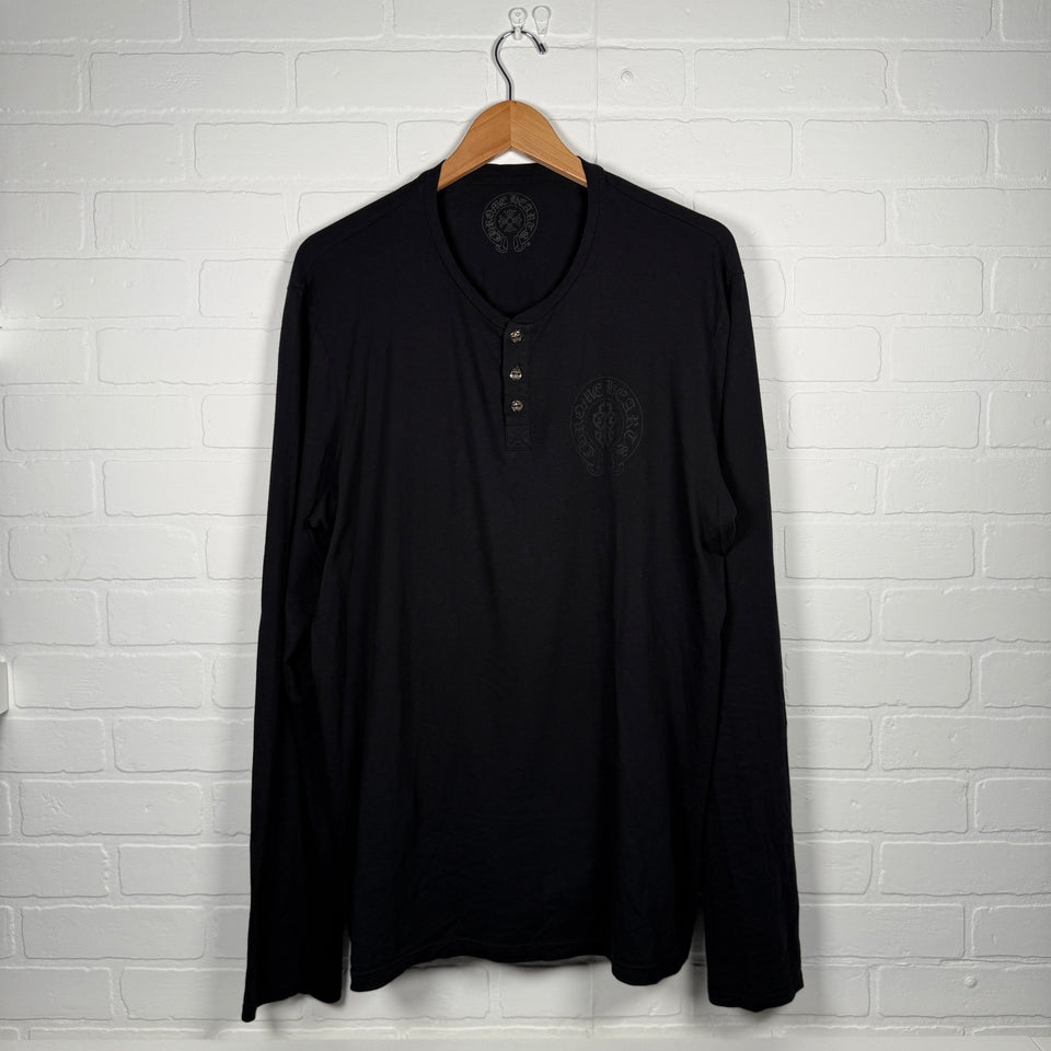 Chrome Hearts Fleur Button Henley Long Sleeve