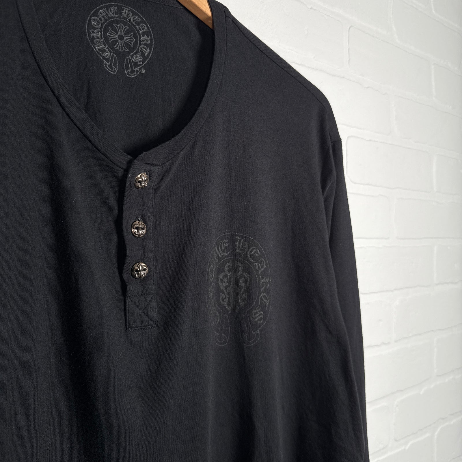 Chrome Hearts Fleur Button Henley Long Sleeve