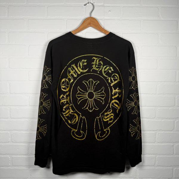 Chrome Hearts Vintage Gold Horseshoe Long Sleeve