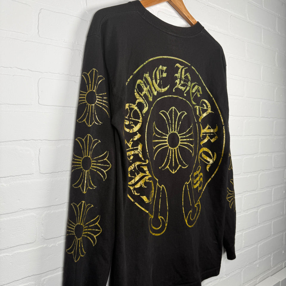 Chrome Hearts Vintage Gold Horseshoe Long Sleeve