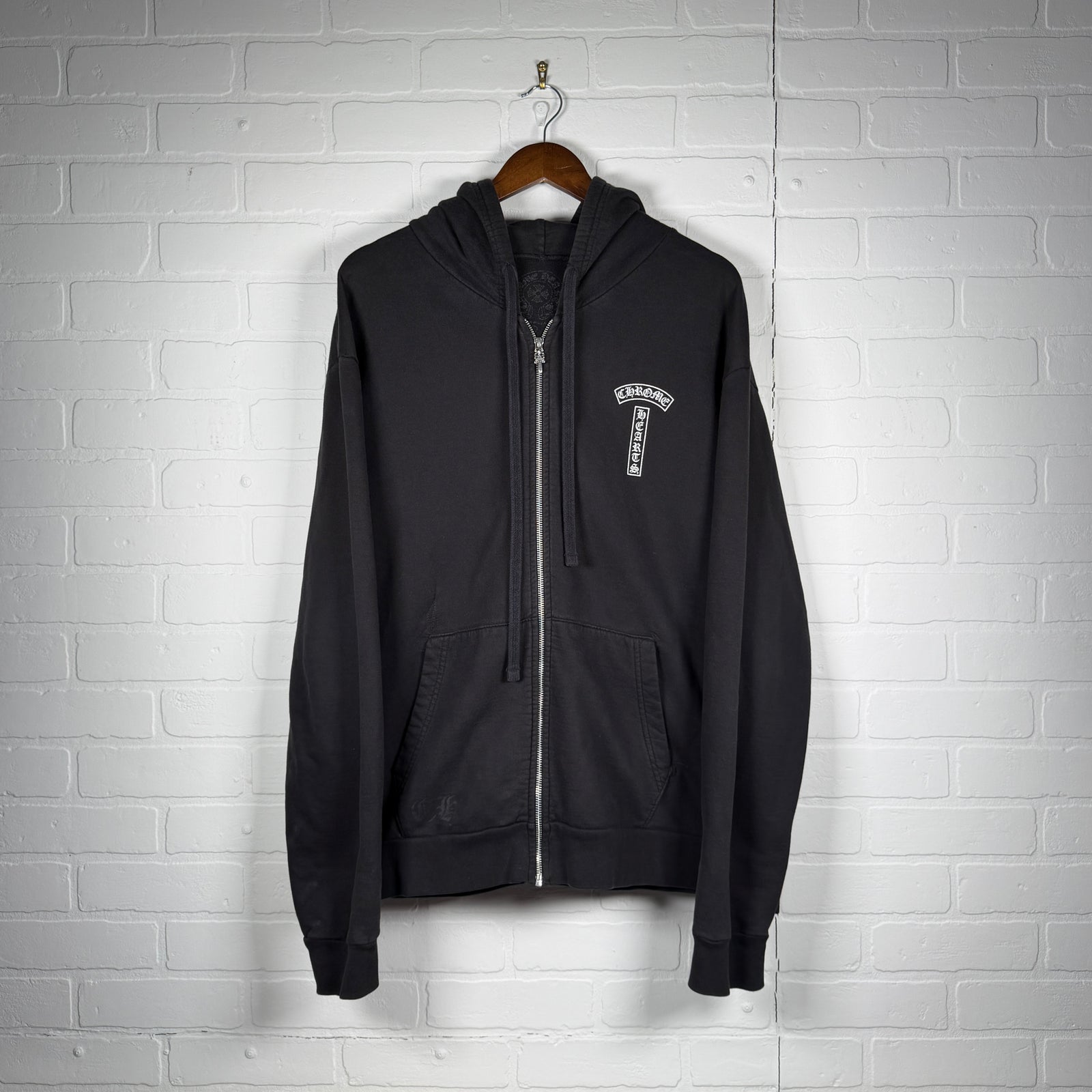 Chrome Hearts T-Bar Logo Zip Up Hoodie