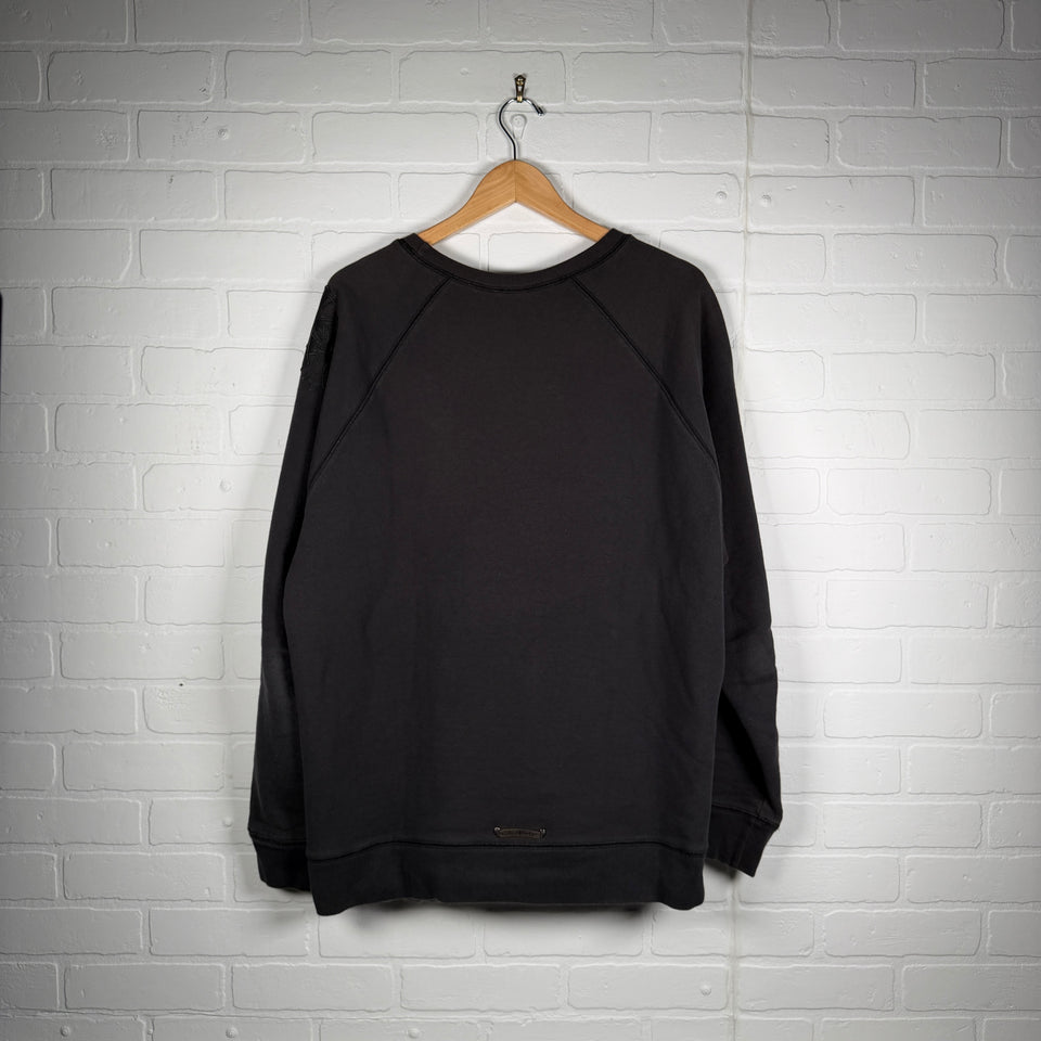Chrome Hearts Black Triple Cross Patch Paper Jam Crewneck