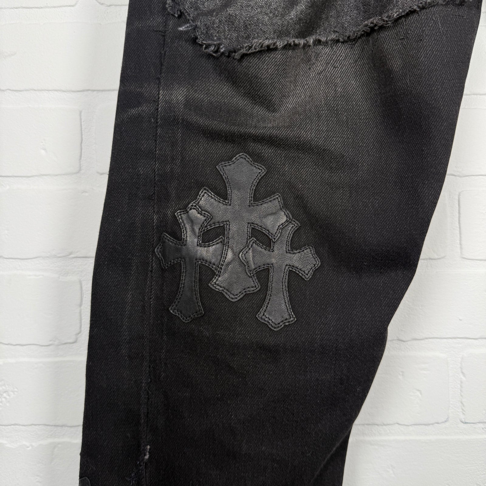 Chrome Hearts Black Cross Patch Jeans