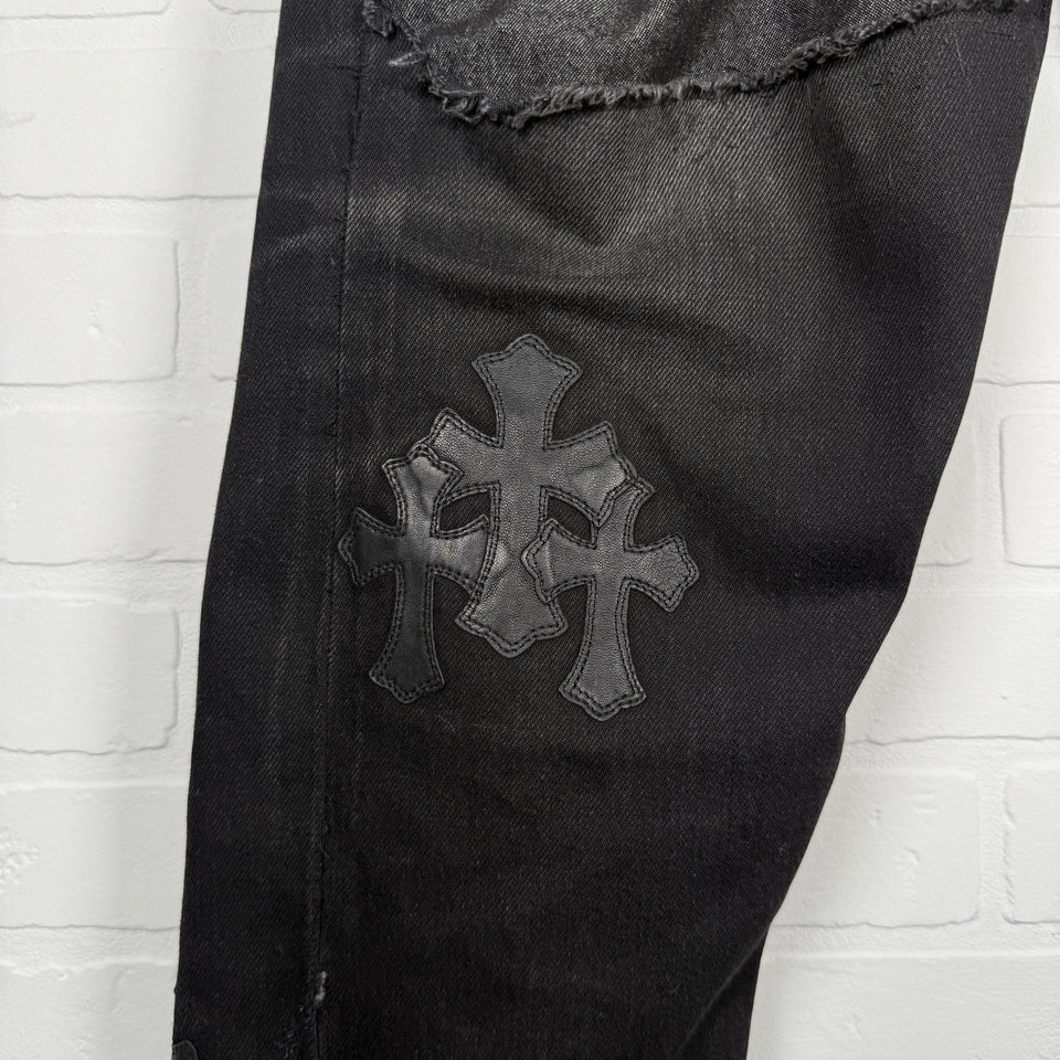 Chrome Hearts Black Cross Patch Jeans