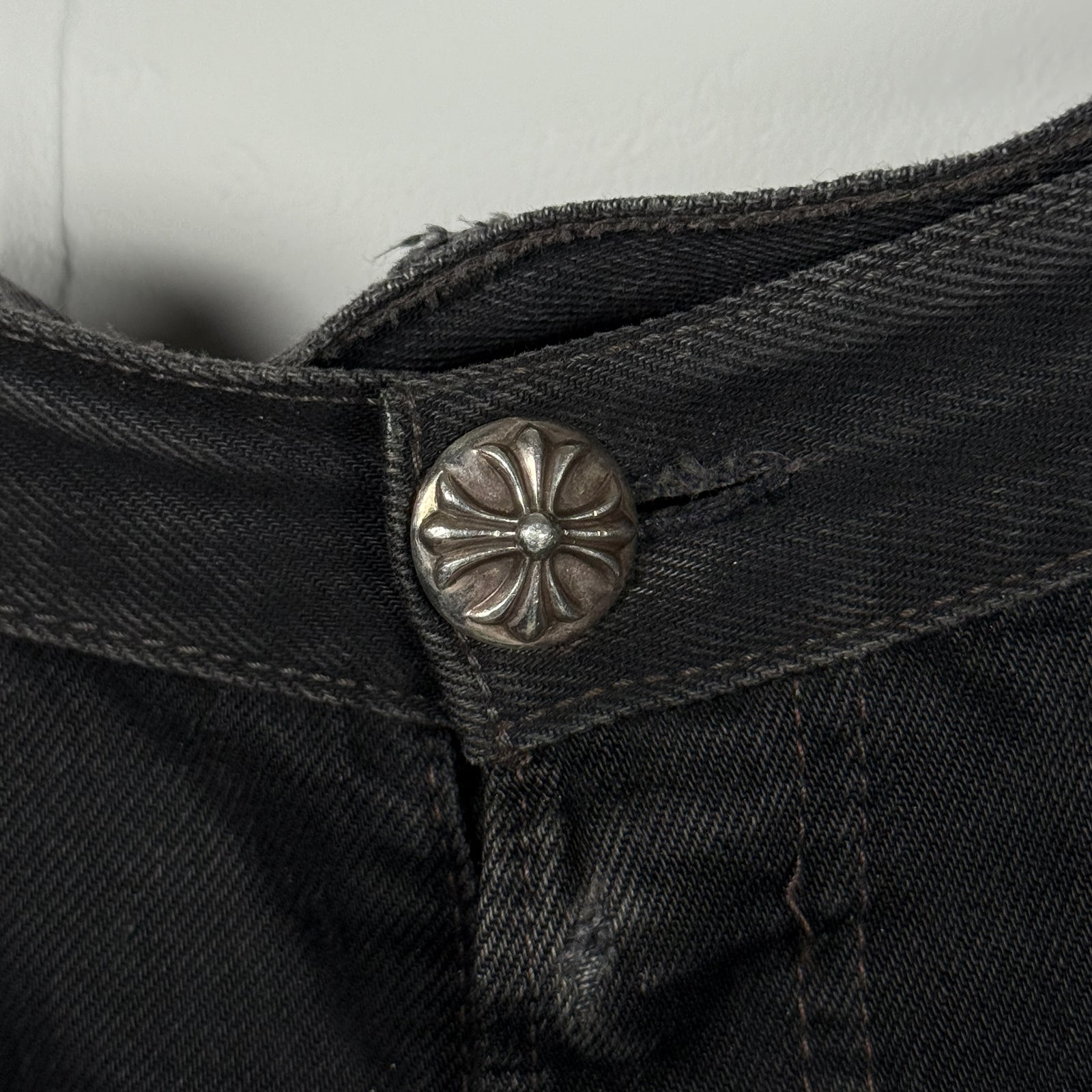 Chrome Hearts Black Cross Patch Jeans