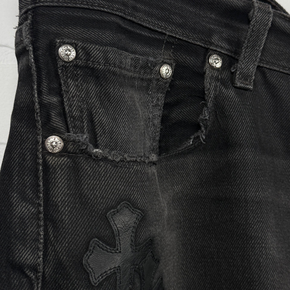 Chrome Hearts Black Cross Patch Jeans