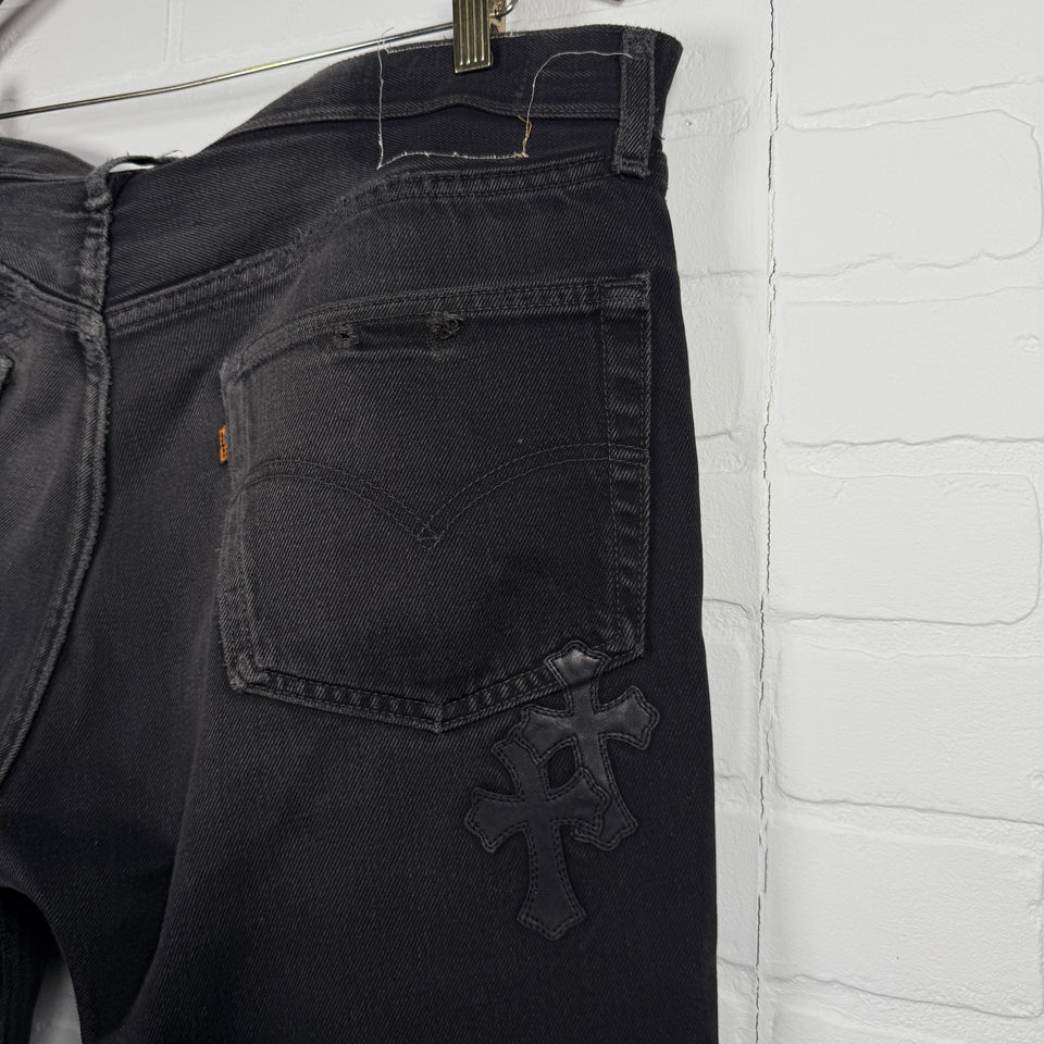 Chrome Hearts Black Cross Patch Jeans